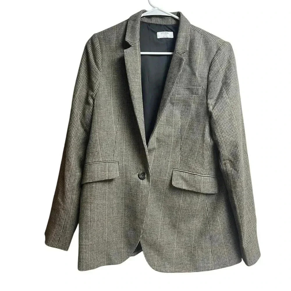 Untuckit For Her Women's Brown Tweed Blazer Size 10 Single Button